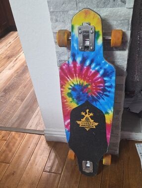 Dusters California Channel Felix Tie Dye Longboard 34" w/Hawgs Ez Slide Wheels.